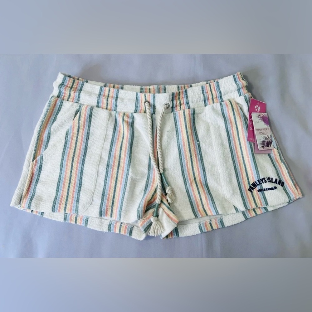 Southern Spirit striped linen blend shorts size XL Women’s